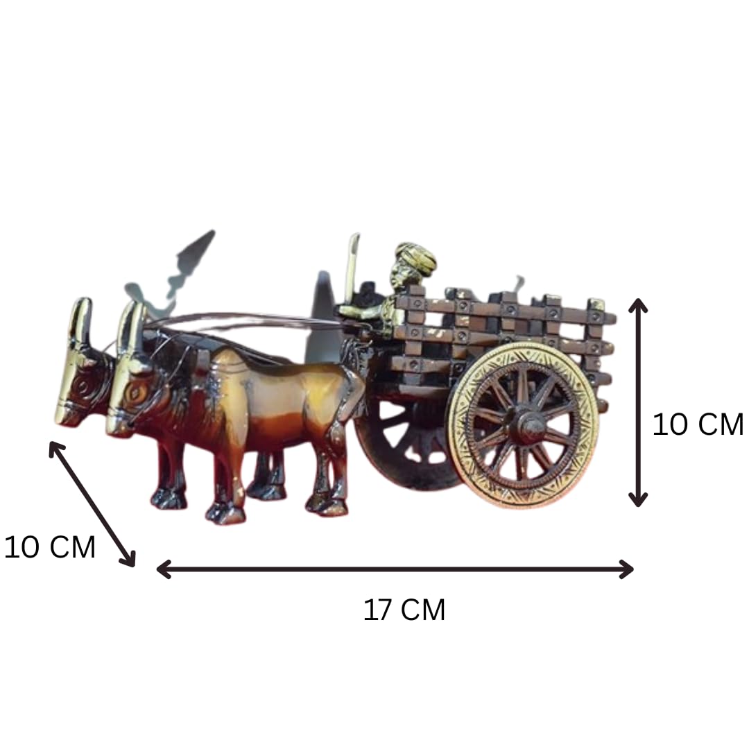 Brass Indian Village Bullock Cart Showpiece