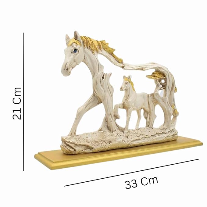 Horse Statue Showpiece with Baby Animal Figurine