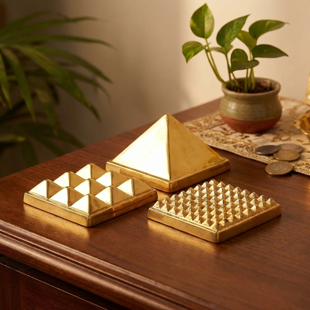 Brass Vastu Pyramid for Home | Main Door, Kitchen & Wealth Energy