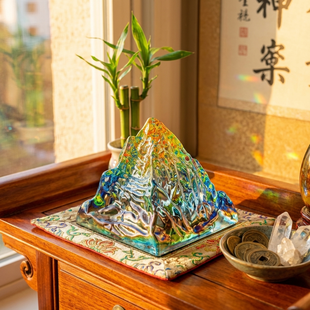 Feng Shui Vastu Kailash Pyramid for Positive Energy, Good Luck, and Prosperity Multicolour