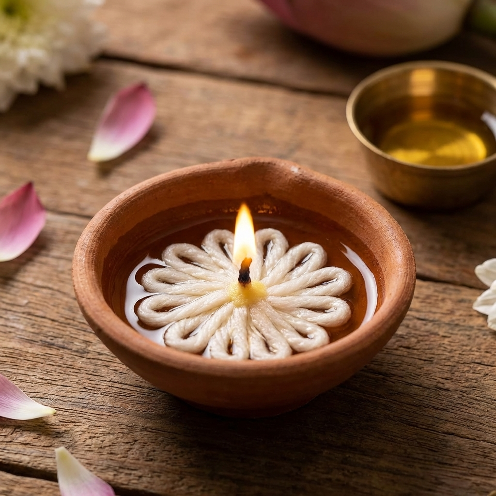 Lakshmi Tamara Vattulu/Thamarai Thiri/Lotus Kamal Steam Wicks for Puja (Pack of 10)