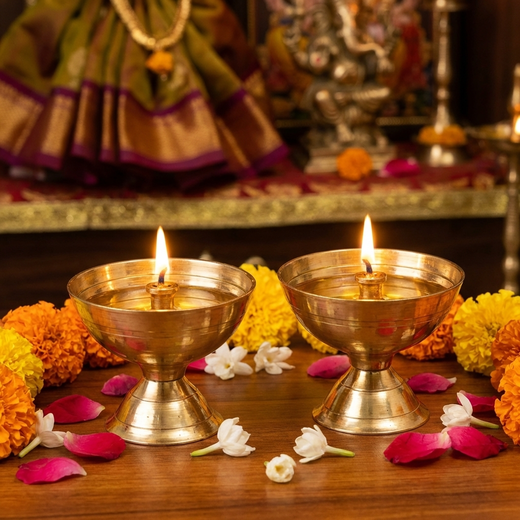 Brass Kamal Akhand Oil Lamp,Diwali diya