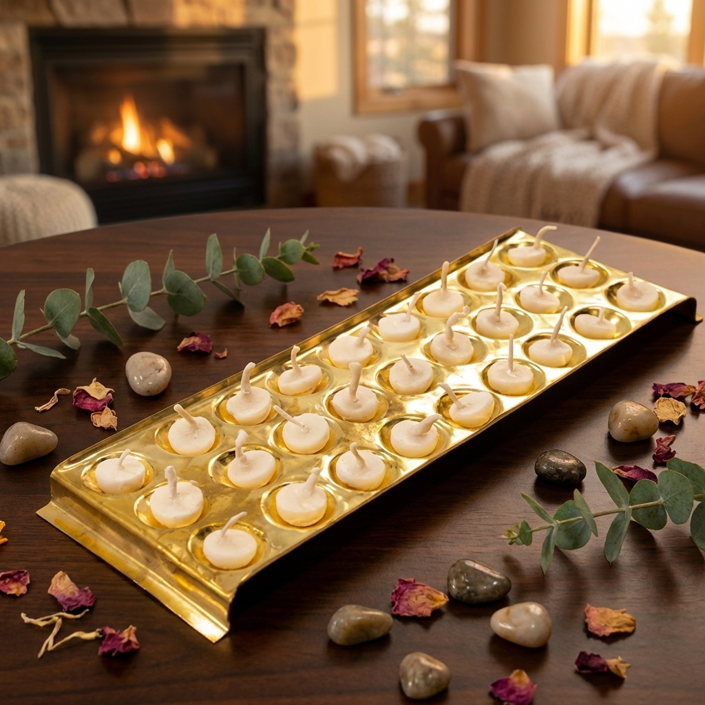 Rectangle Design Brass Ghee Diya Holder-300gm