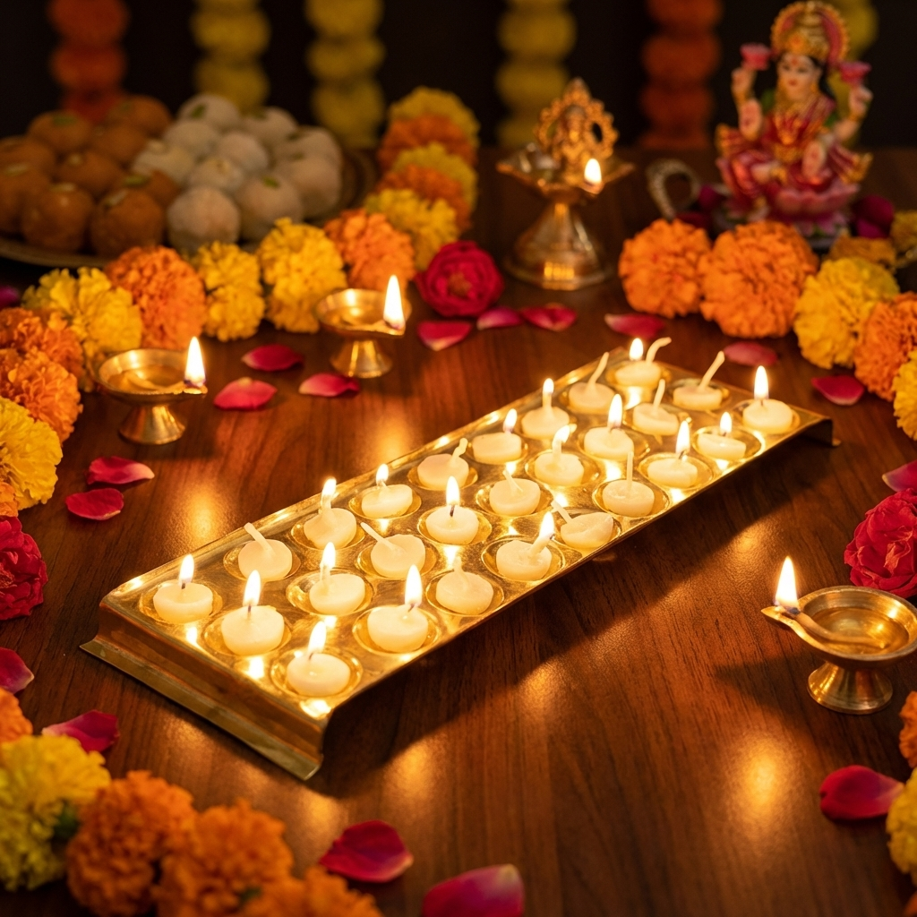 Rectangle Design Brass Ghee Diya Holder-300gm