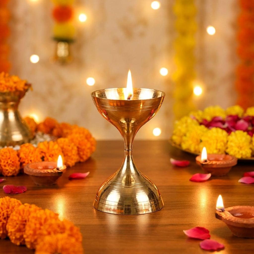 Nanda Deepa Brass Diya Lamp