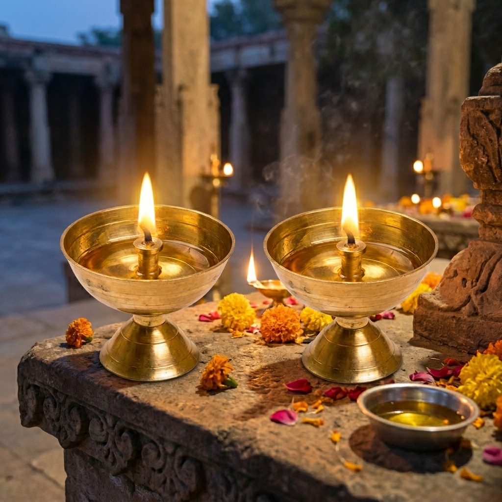 Brass Kamal Akhand Oil Lamp,Diwali diya