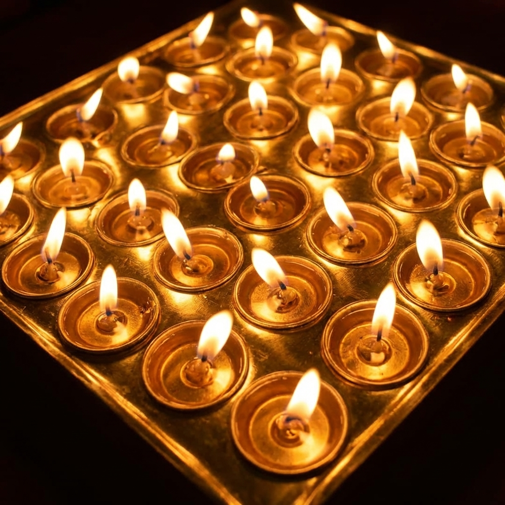 Design Brass Ghee Diya Holder-325gm