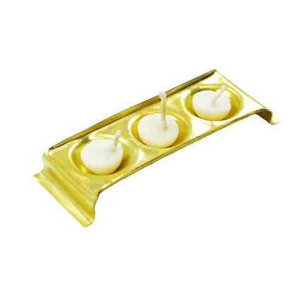 Rectangle Design Brass Ghee Diya Holder Small