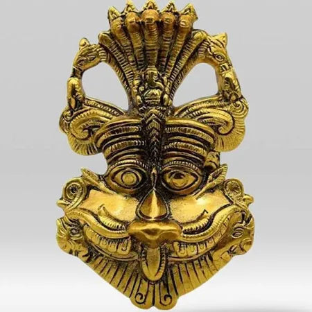 Metal Narsingh Kirtimukha Wall Hanging With Shesh Naag Goldnajarbattu Decorative Showpiece