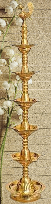 TRADITIONAL BRASS PEACOCK DIYA 4 FEET HEIGHT.