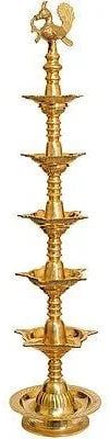 TRADITIONAL BRASS PEACOCK DIYA 4 FEET HEIGHT.