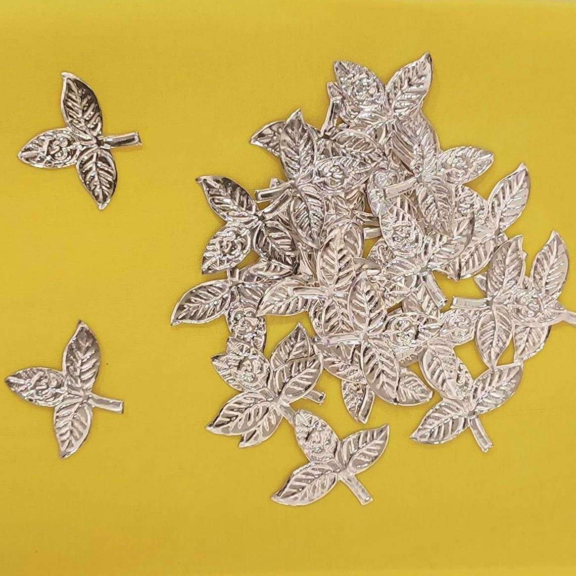 Silver Plated Puja Belpatra Leaves 108 Pieces