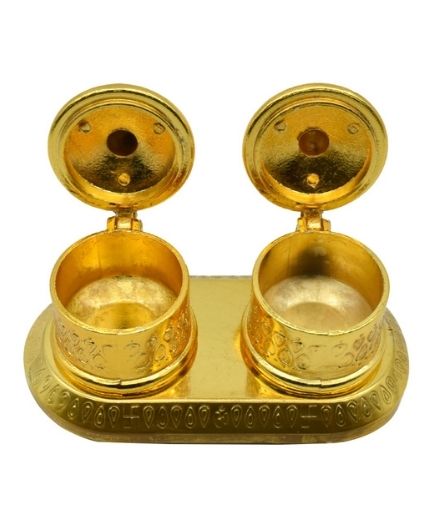 Antique Kumkum Chawal Gold Box Bharani
