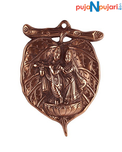 Radha Krishna Standing On A Lotus