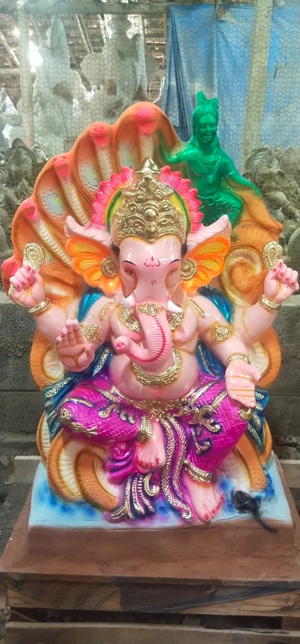 Eco Friendly Ganpati Idol Made Up of Paper