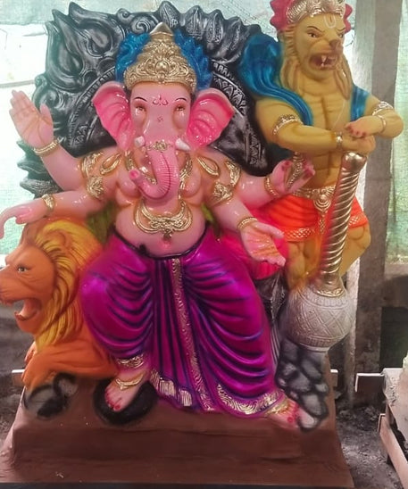 Eco Friendly Ganpati Idol Made Up of Paper & Ganesha idol big Size 5.5 Feet