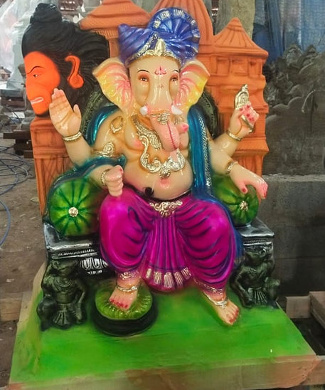 Eco Friendly Ganpati Idol Made Up of mud & Ganesha idol big Size 4.5 Feet