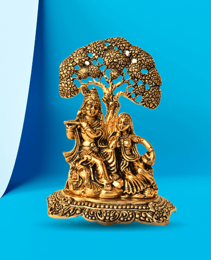 Radha Krishna meta Statue