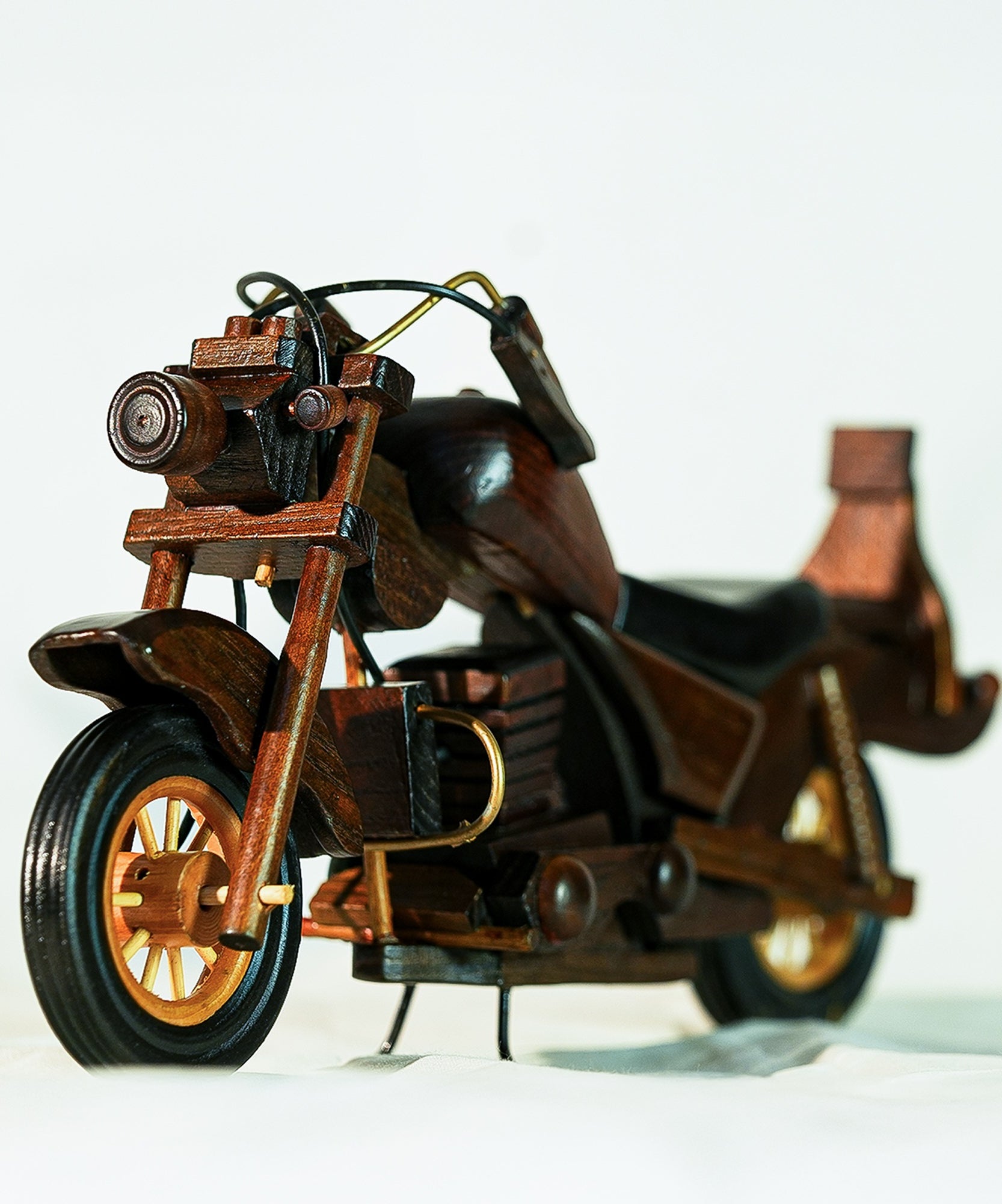 Handcrafted Channapatna Wooden Motorcycle