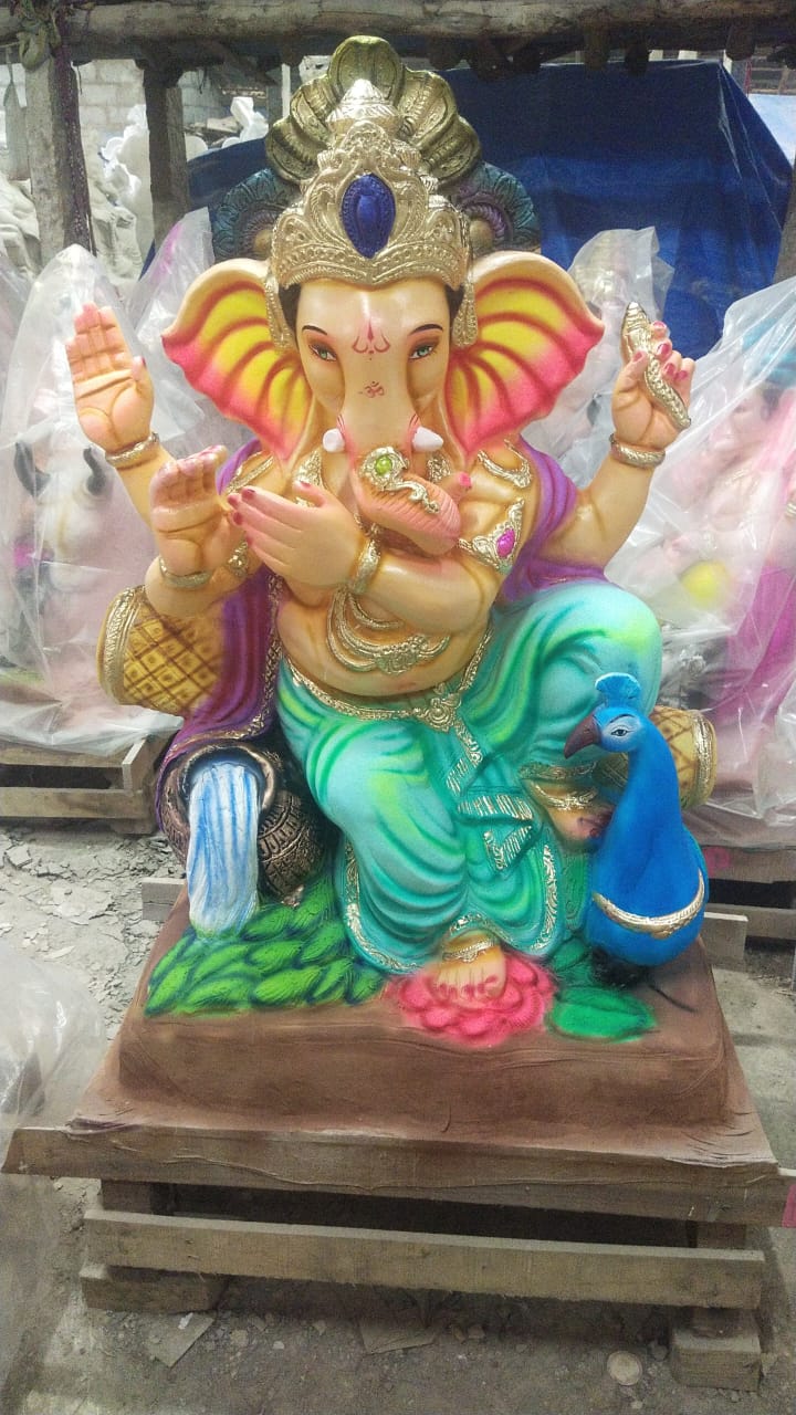 Eco Friendly Ganesha Idol Made Up of Paper | Ganpati idol big Size 5 Feet