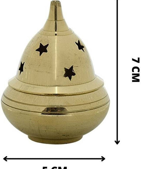 Apple Shape Brass Akhand Diya Oil Lamp for Pooja, Home Temple and Diwali