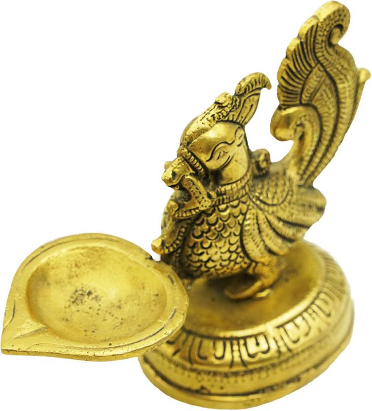 Brass Peacock Diya Deepak Oil Lamp For Pooja &amp; Home Decoration