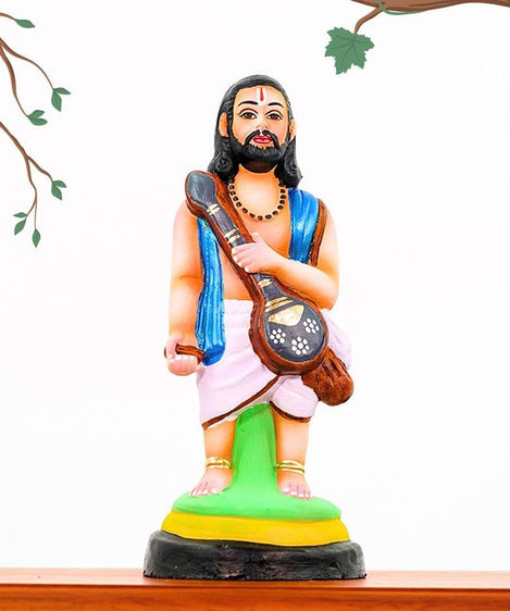 PujaNPujari Kanaka Dasa Clay Golu Doll | Handcrafted Navaratri Kolu Decorative Showpiece - 20 cm