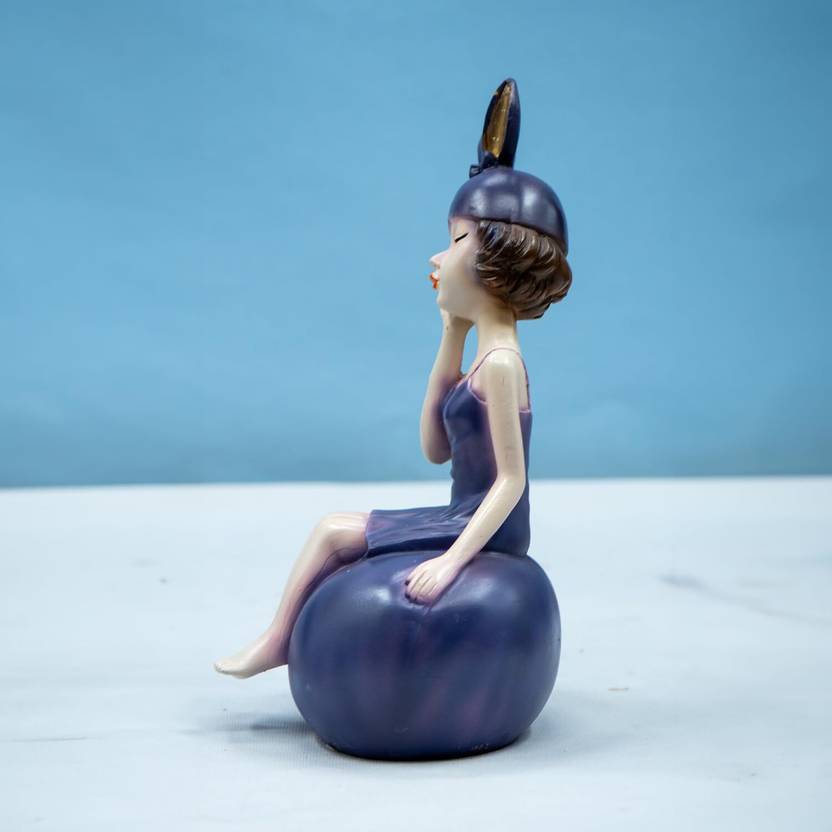 Blowing Bubble Girl Sculpture Figure Model Decor Home Living Room Statue