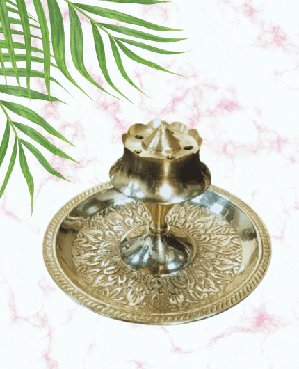 Agarabatti Stand for Pooja Room - Incense Sticks Stand with Ash Catcher