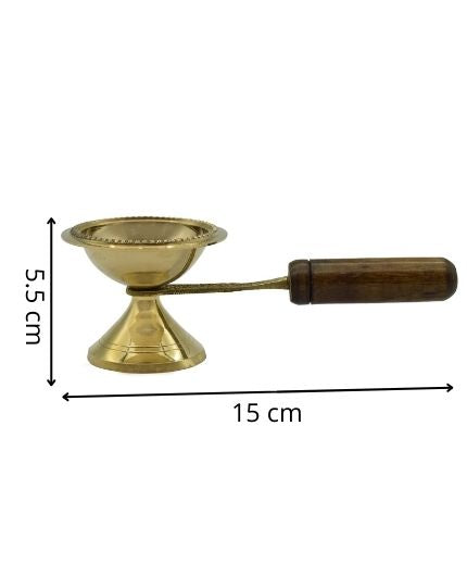 Loban Burner Aarti Diya with Wooden Handle