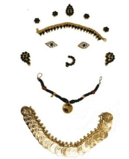 Varamahalakshmi Idol Gold and Pink Saree- Puja N Pujari