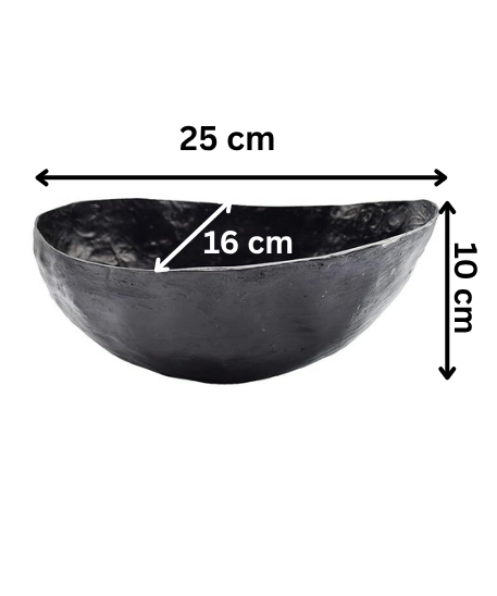 Black Metal Khappar Sadhu Food Pot