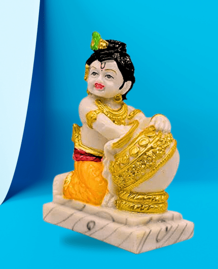 Little Krishna Murti Idol Showpiece for Home Temple Pooja Room