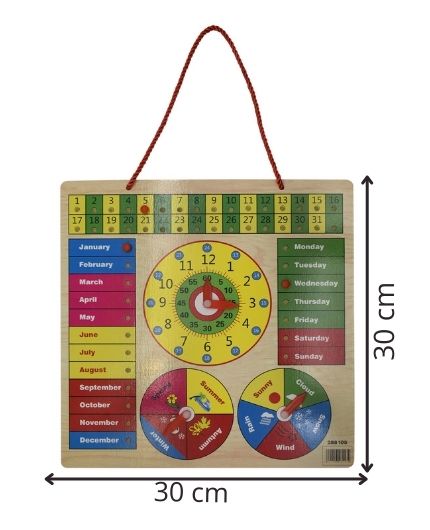 All in One Learning Educational Stand Clock, Calendar, Weather for Kids