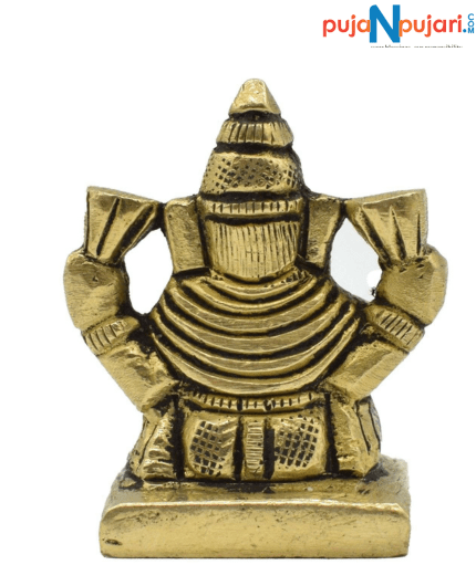 Brass Lord Ganesha Idol for Good Luck -Puja N Pujari