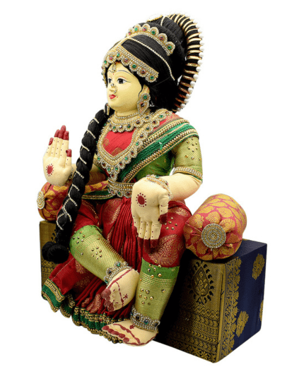 Varamahalakshmi Doll With Full Decoration In Red