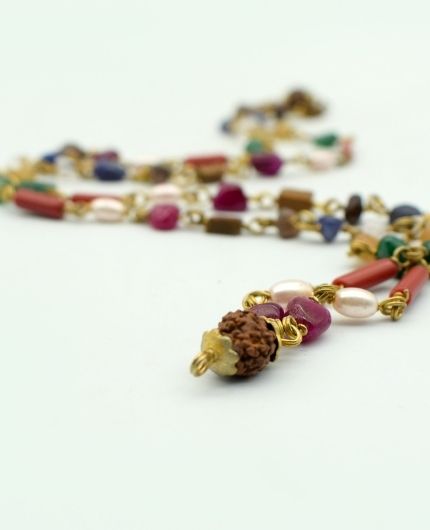 Crystal Design Garland Mala for God Photo Frames