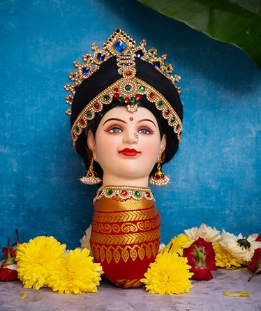 Lakshmi face pop for varamahalakshmi Festival Beautiful Face and Decoration.