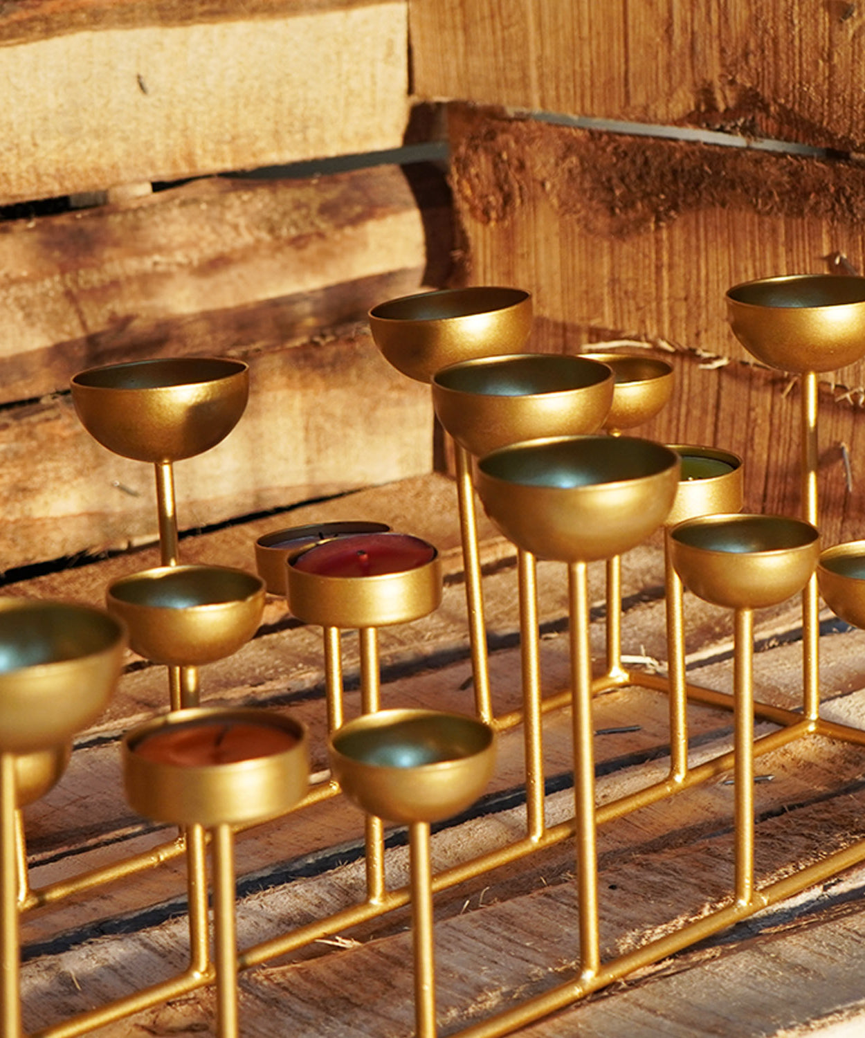 GOLD Spiral Stairs Candle Holder, T Light Table Top Metal Stand