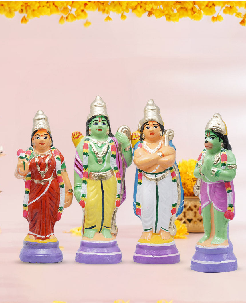 Ram Lakshman Sita Anjaneya Set of 4 Golu Dolls for Navratri