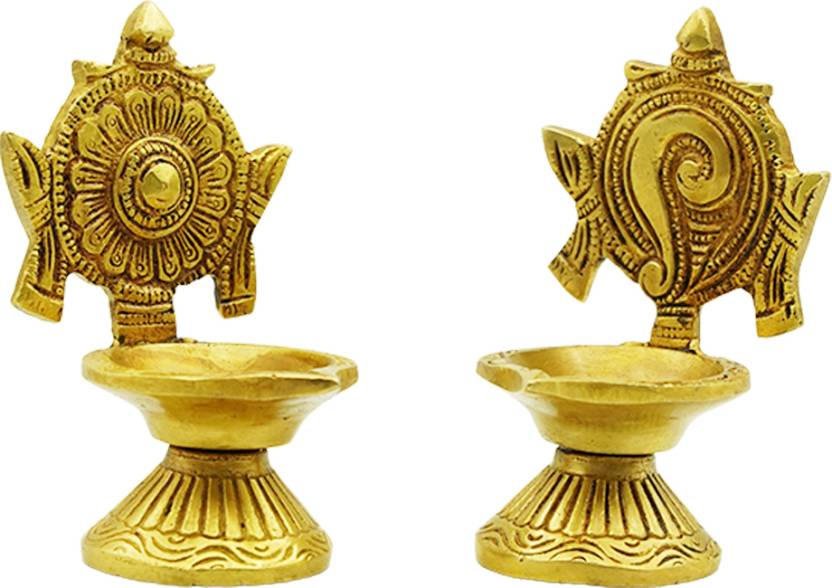 Shanku Chakra Diya Oil Deepam For Puja