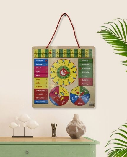 All in One Learning Educational Stand Clock, Calendar, Weather for Kids