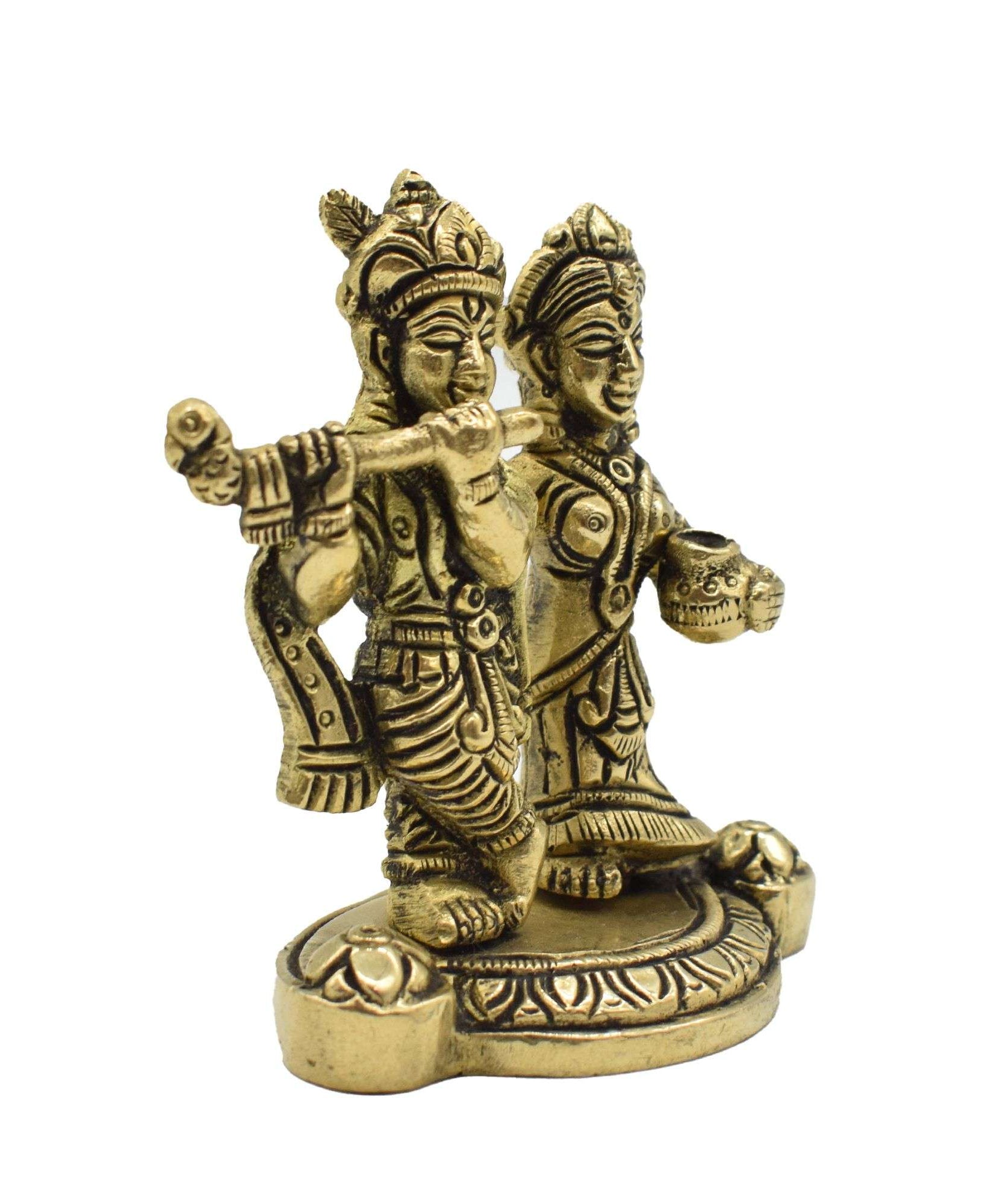 Brass Radha Krishna Showpiece Idol for Home Decor & Gifting