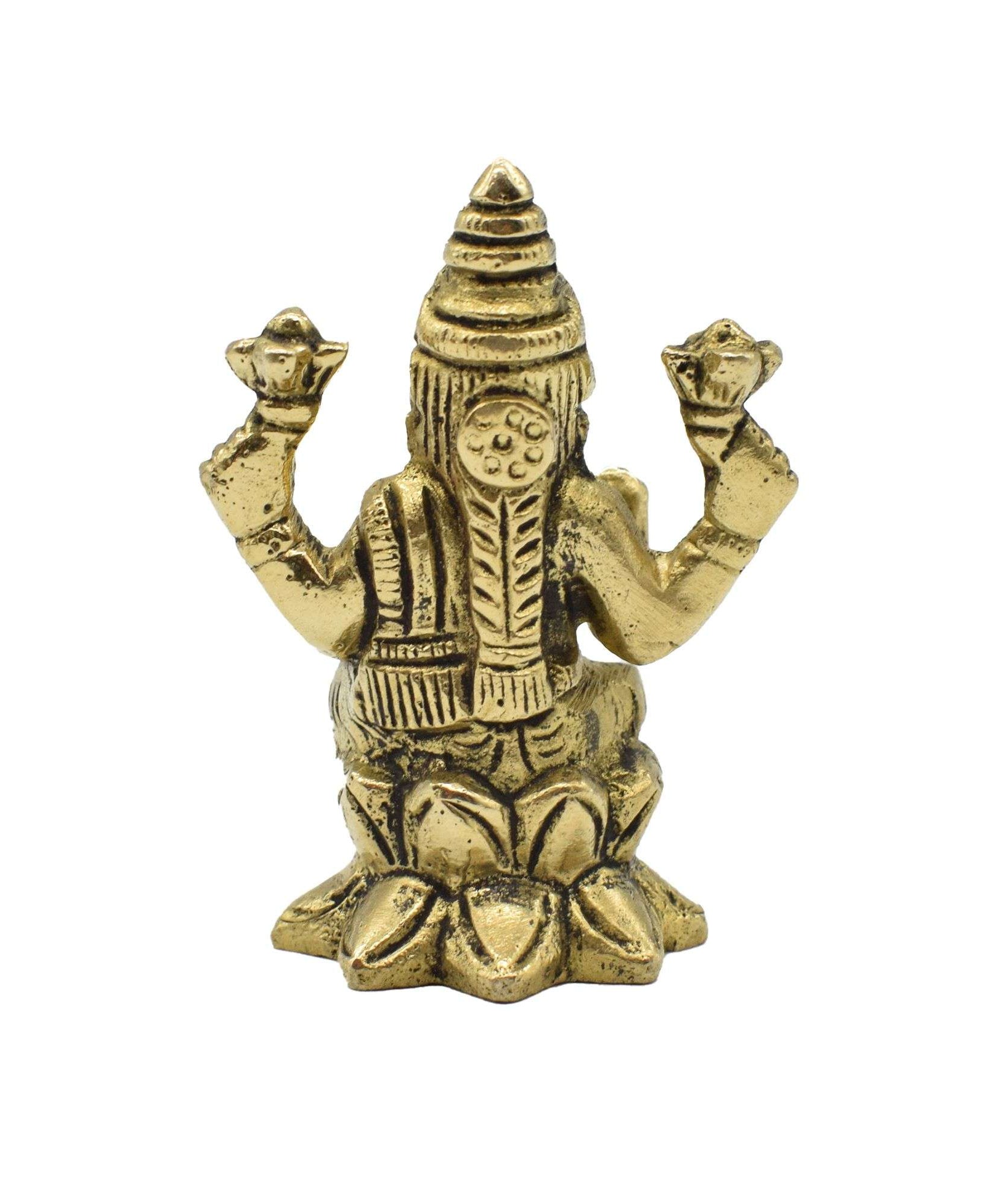 Brass Lakshmi Devi sitting on lotus