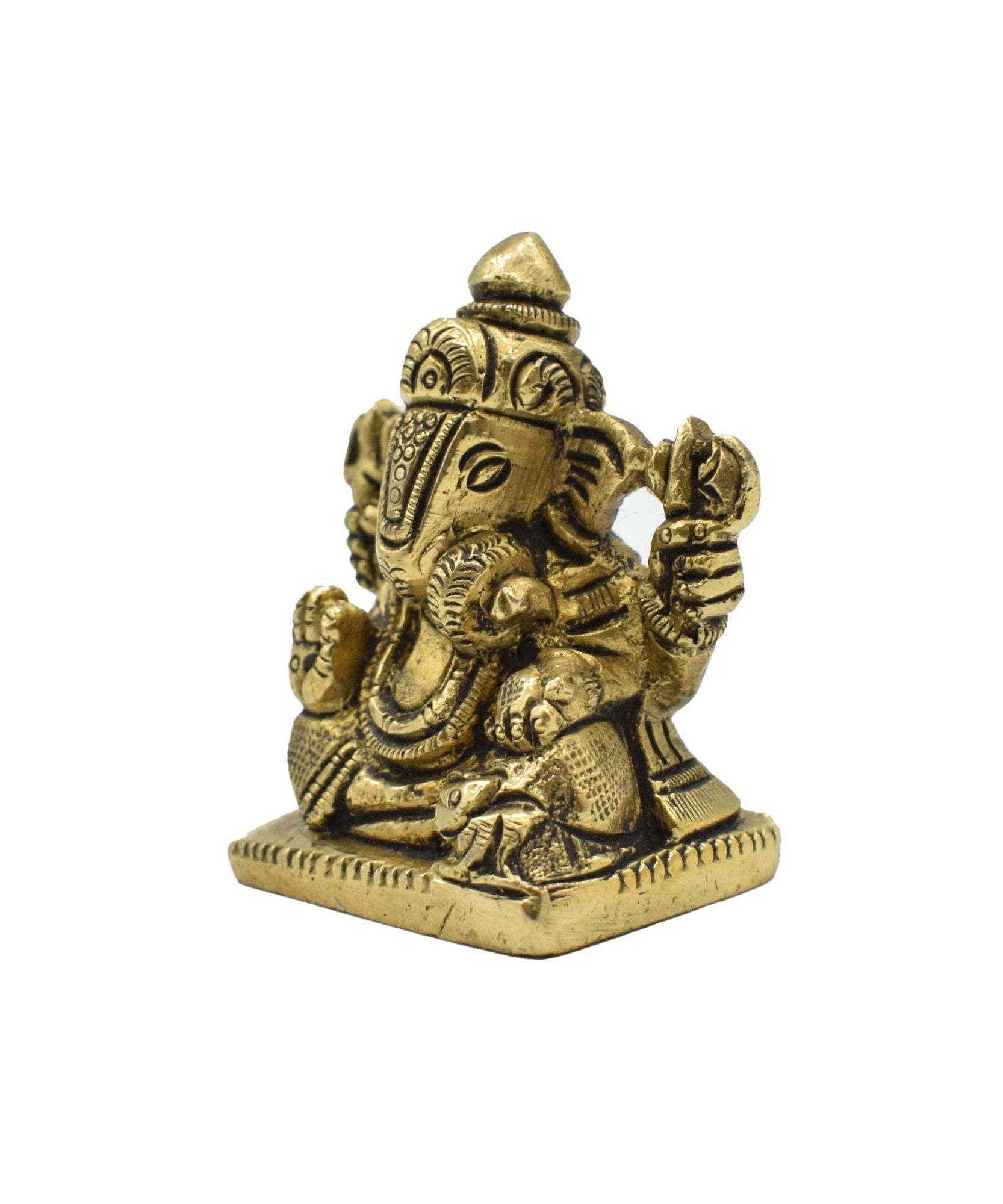 Sitting Brass Ganesha Idol