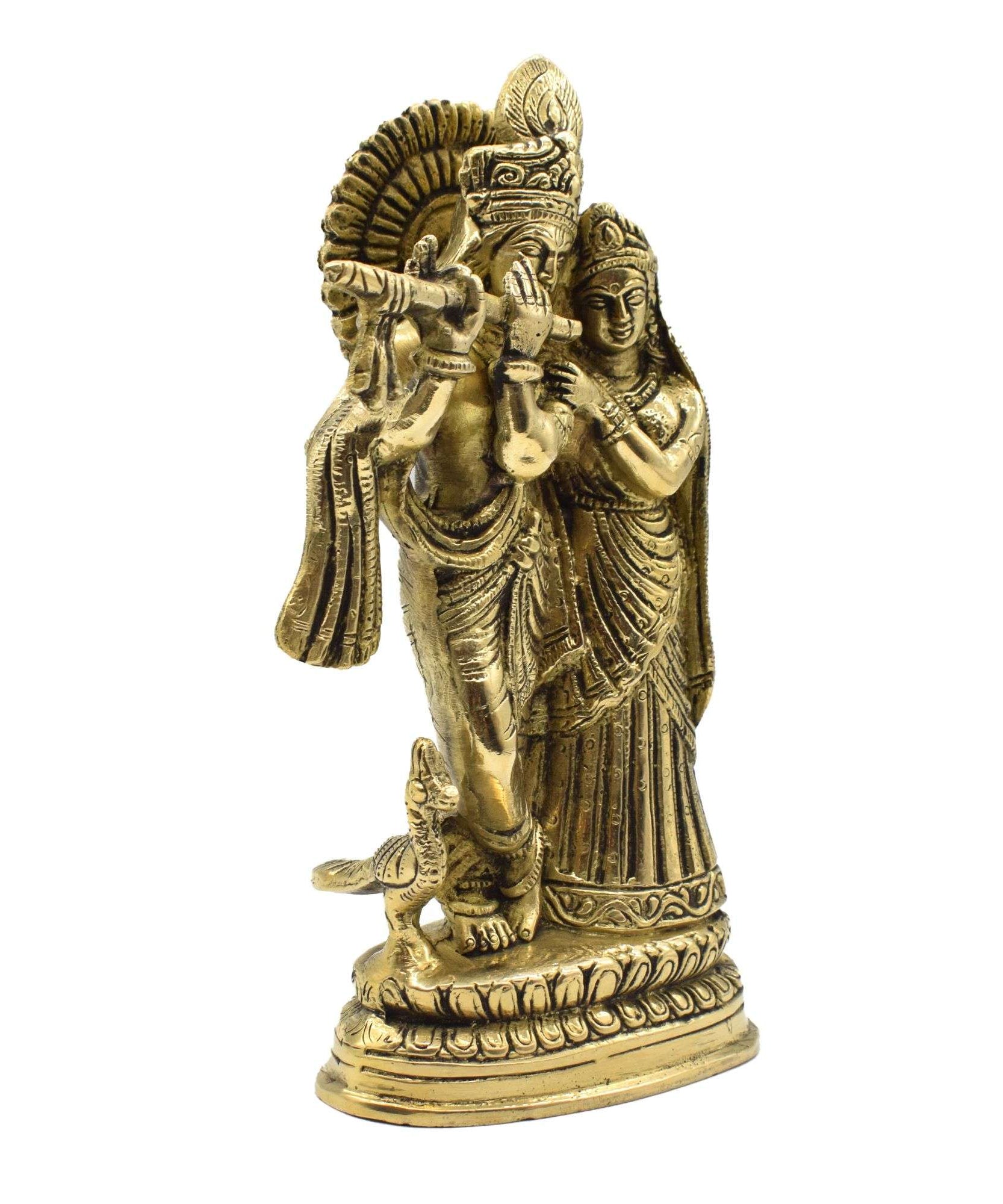 Radha Krishna standing playing flute