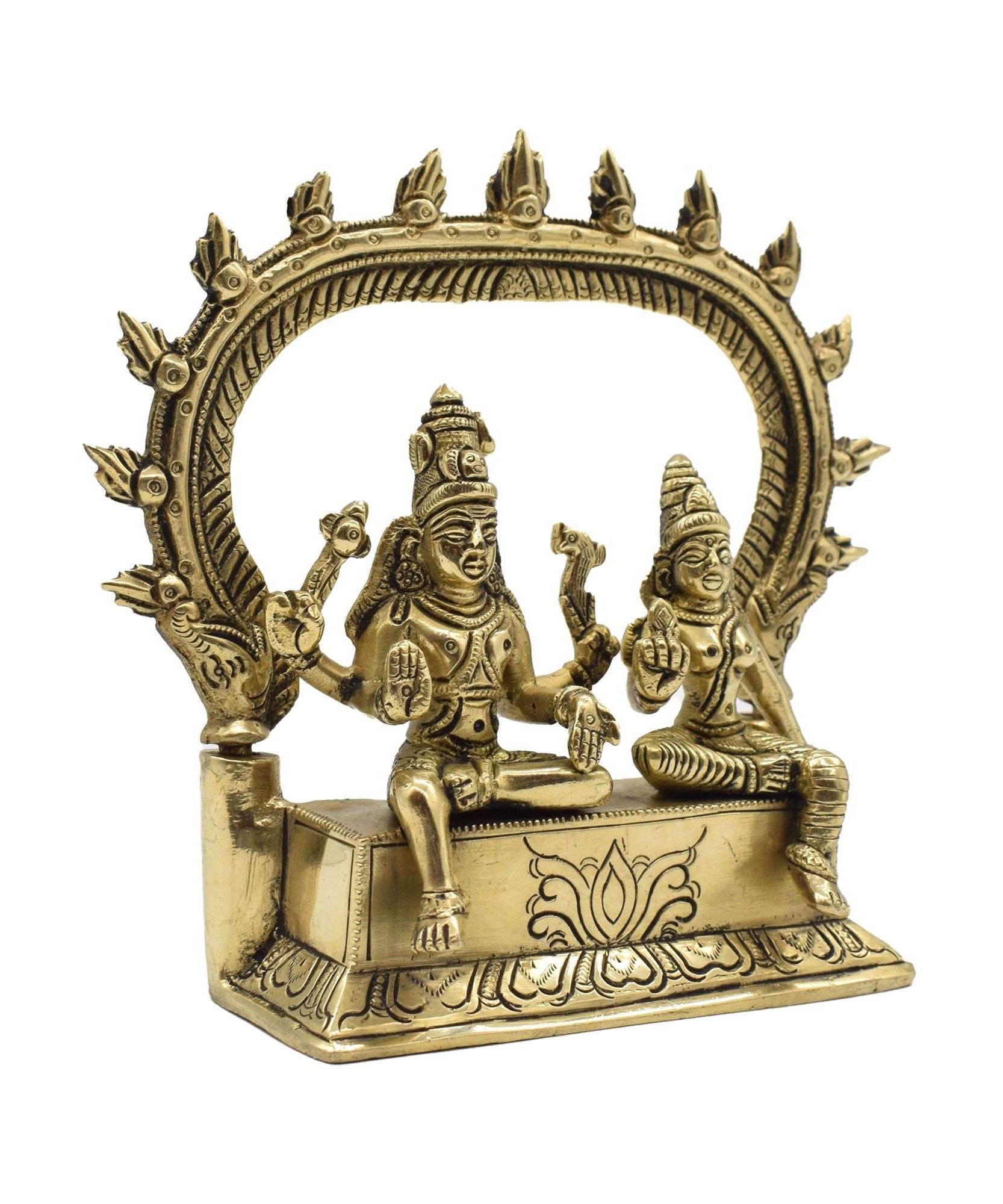 Shiva and Parvati Brass Anitique showpiece