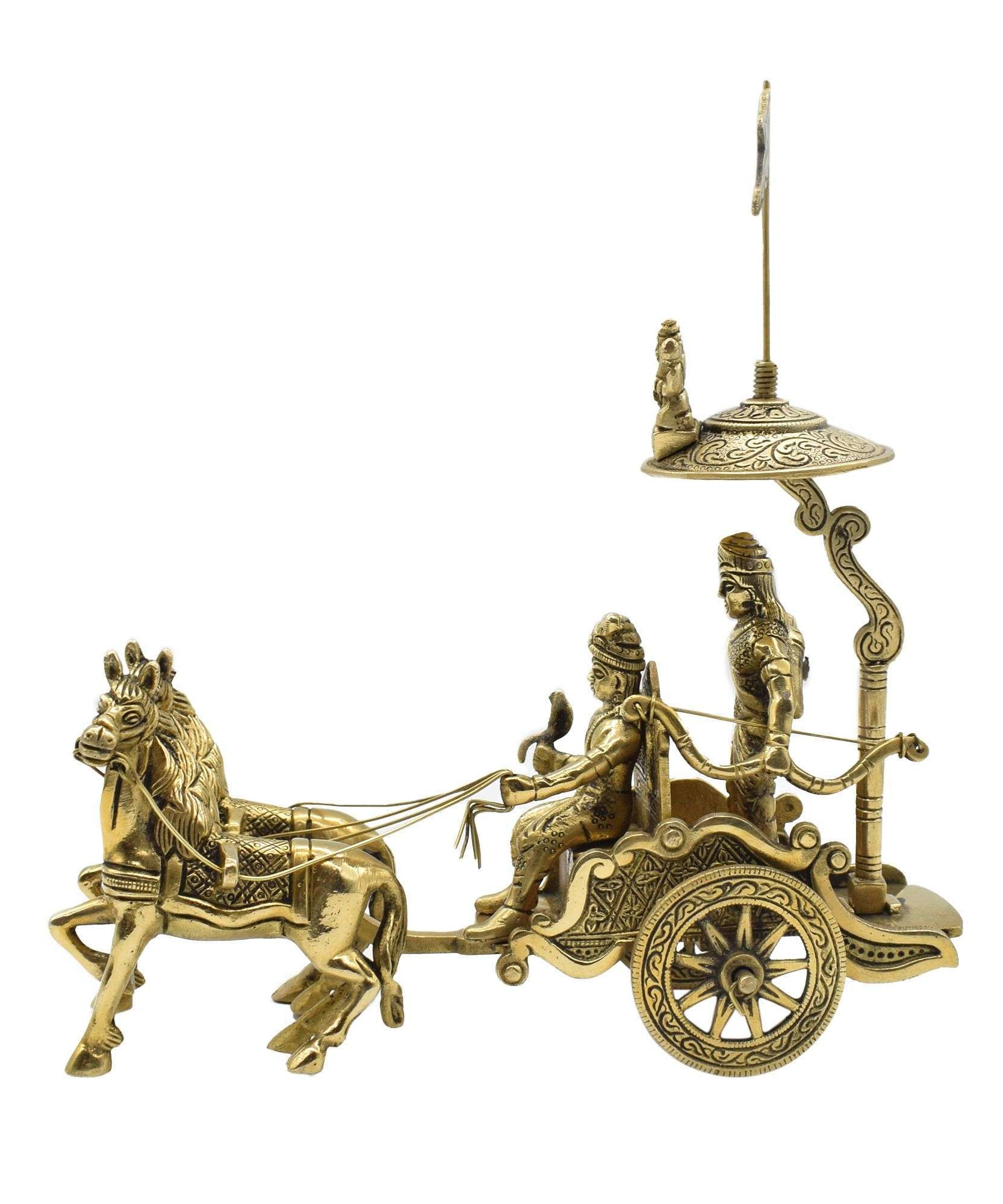 Krishna Arjun Rath Brass Statue Decorative Showpiece