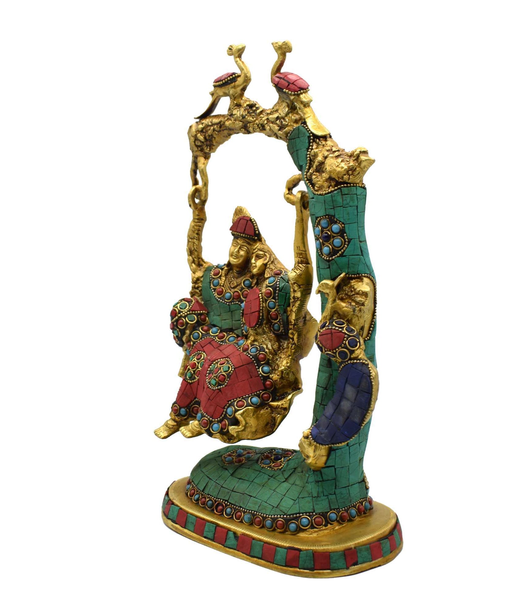 Brass Radha Krishna Jhula Wall Hanging