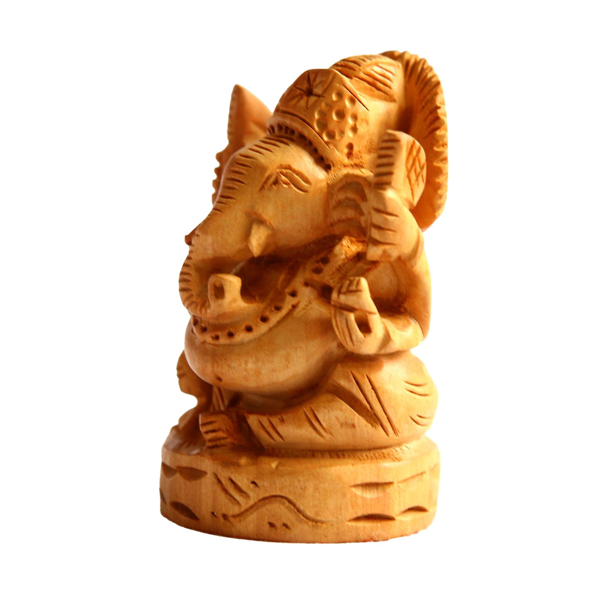 Channapatna Wooden Ganesha Statue Craved 6 CM Height